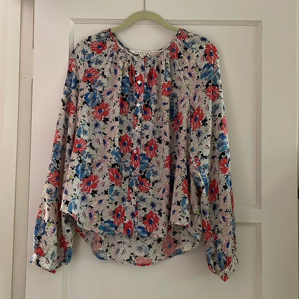 Veronica Beard floral blouse size 8
